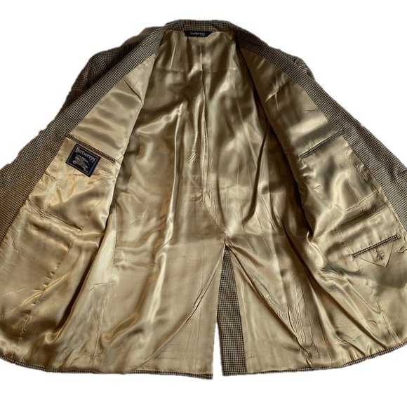 Vintage Burberry Suit Jacket Windowpane Wool 40R - Picture 5 of 6